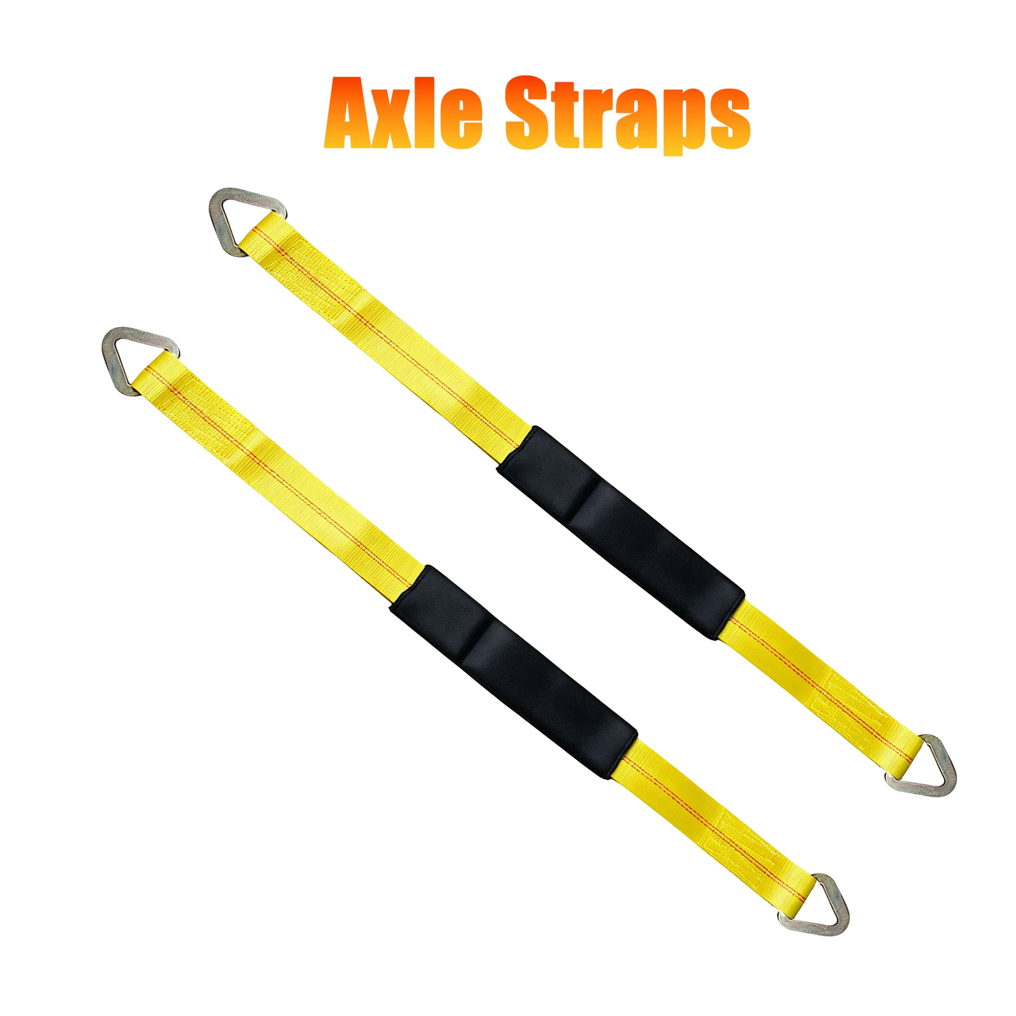 2 Inch x 36 Inch D-Ring Axle Tie Down Straps, Heavy Duty Vehicle Transport Straps for Cars, Trucks, Trailers and Motorcycles