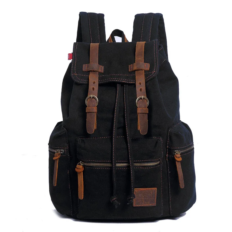 Bolsas de viaje para hombre, mochila de gran capacidad para ordenador portátil, mochila escolar Vintage de lona