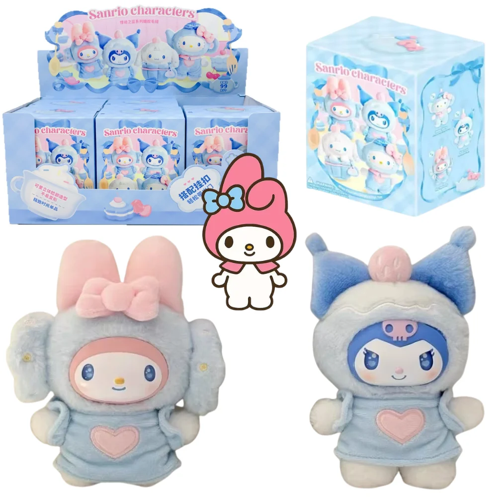 

Cartoon Sanrio Blue Flutter Series Vinyl Plush Blind Box Cute Hello Kitty Kuromi Cinnamoroll Trendy Keychains Bag Pendant Gifts