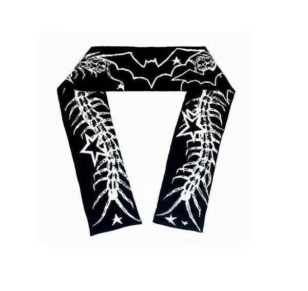 韓国版の秋と冬のダークアニメ要素両面ジャカード状況トレンド多用途スカーフショールY2K