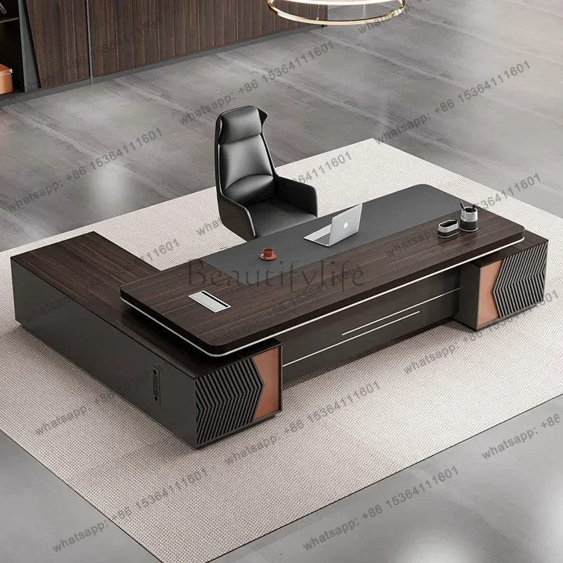 LJY With Drawers Gaming Pc Adjustable Modern Executive Desk With Hutch Office Drawers Computer Chair Work Desk Wooden Desk Table