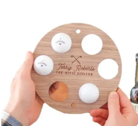 6 حفرة كرة جولف رف شاشة منظم خشبي مستدير مكتب منضدية ديكور تخزين كرة جولف عرض جامع هدية
