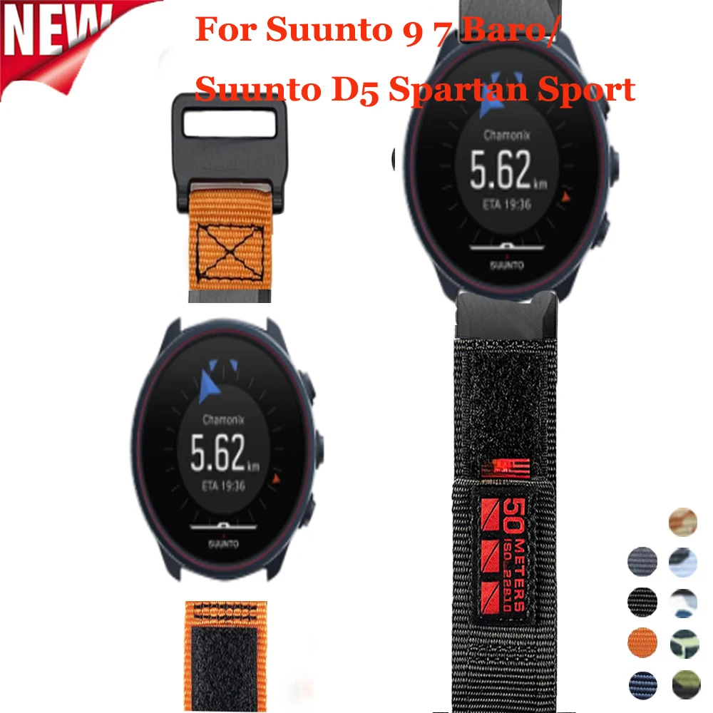 ไนลอนคุณภาพสูง2023กีฬาสำหรับ Suunto 9 7 Baro/Suunto D5 Spartan Sport Wrist HR/Baro สมาร์ทวอท์ชกำไลข้อมือ Correa