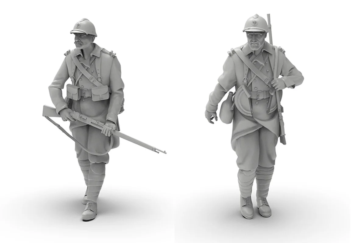 

1/35 1/64 1/72 World War 2 France Soldier Resin Miniature Figure White Model 3d Printed Unassembled Unpainted Model Toy Kit