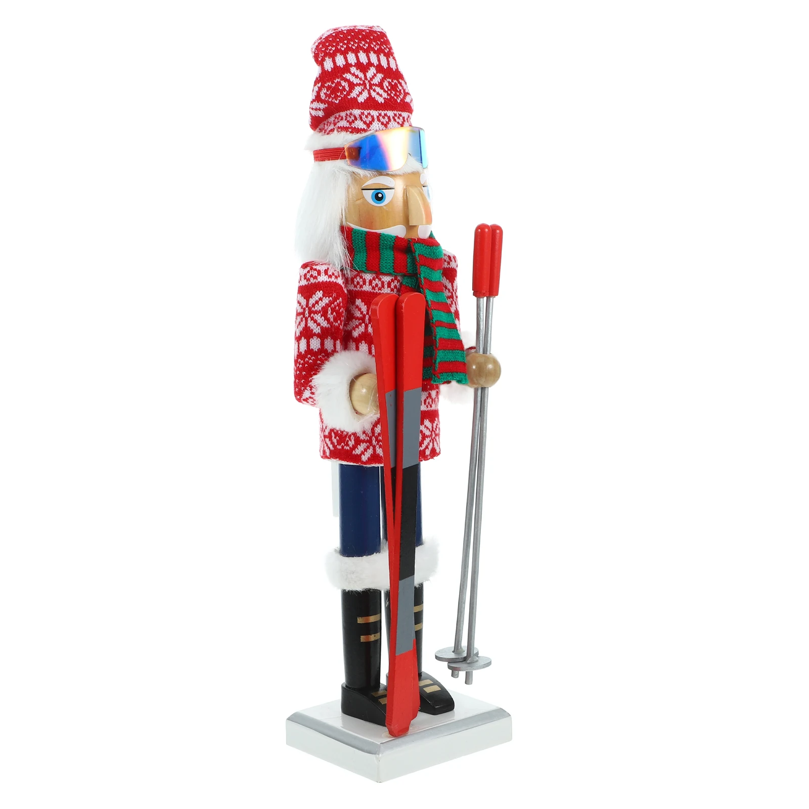 

Scarf Ski Boy Crafts Nutcracker Kitchen Decor Soldier Table Holiday Nutcrackers Wood Decorations Figurines Figure Work