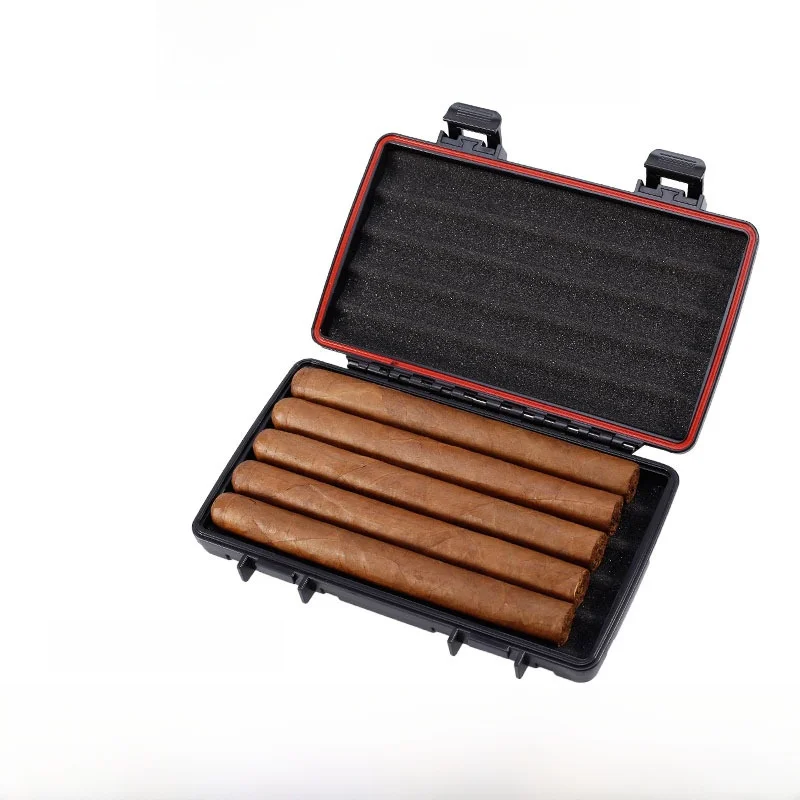 

Portable Travel Humidification Box JIFENG Five-Piece Set Sponge Inner Environmental Protection Anti-Slip Cigar Storage Case