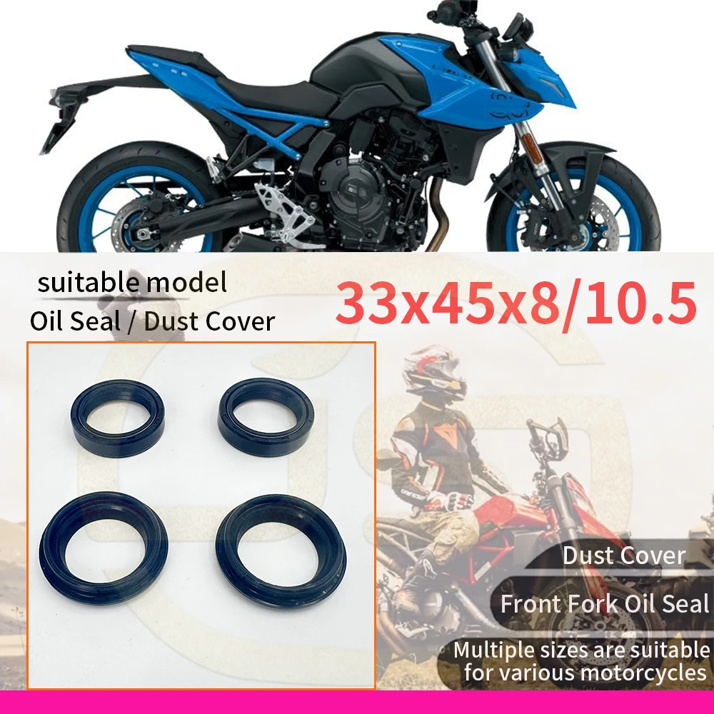 Retén de aceite y cubierta antipolvo para horquilla delantera 41x54x11 33x46x11 37x50x11 41x53x8, aplicable a múltiples retenes de aceite de motocicleta, compatible con SUZUKI