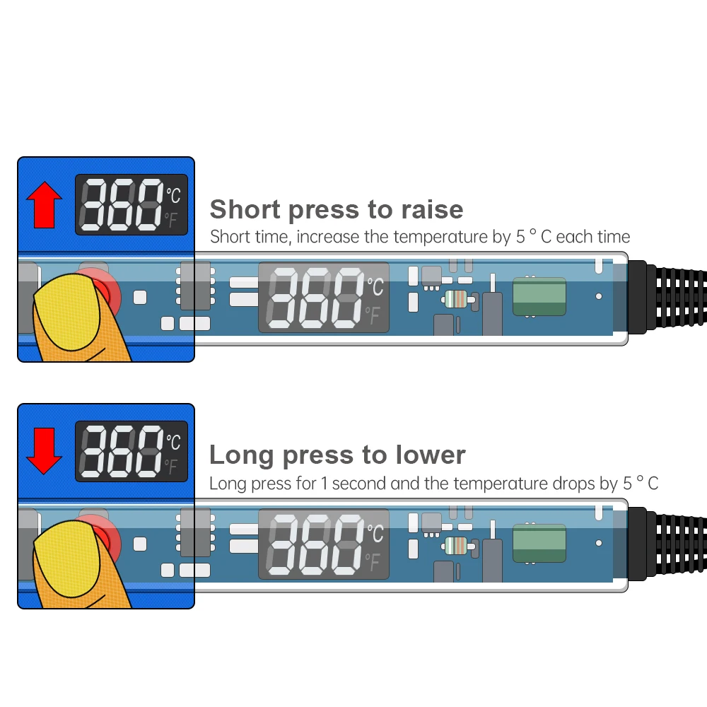 F50 90W Electric Soldering Iron New P907 Transparent shell LCD Digital Display Adjustable Temperature  220V Welding Tools