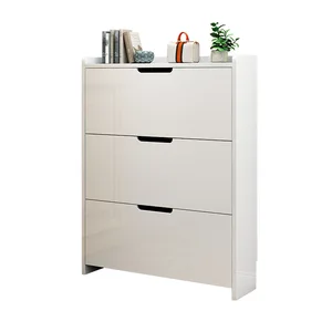 Weißer moderner minimalistischer Schuhschrank, 17 cm Ultra -dünner Schuhschrank zu Hause, schmaler Türgangschrank 8 Hauptverkaufsschock 17cm - №3