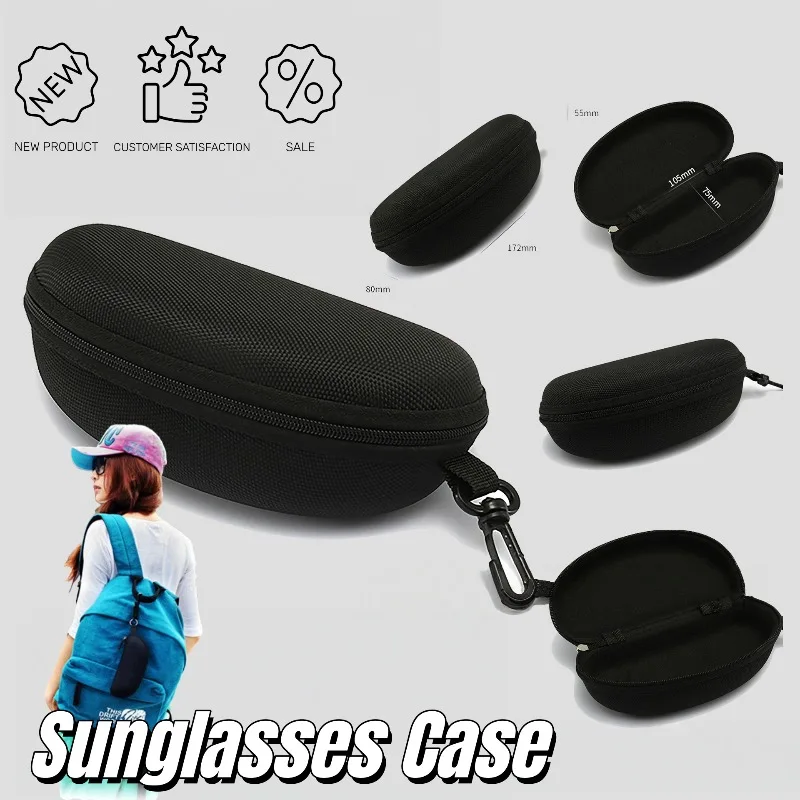 1/2/3Pcs Portable EVA Sunglasses Case Zipper Hard Shell Glasses