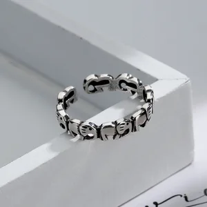 Ventfille-Anel von Elefant Silber für Frauen, 925 gedruckter Schmuck, Geschenk für Mädchen, Maskottchen im thailändischen Stil, Dropshipping 6 Hauptverkäufe weiblicher Silber - №4