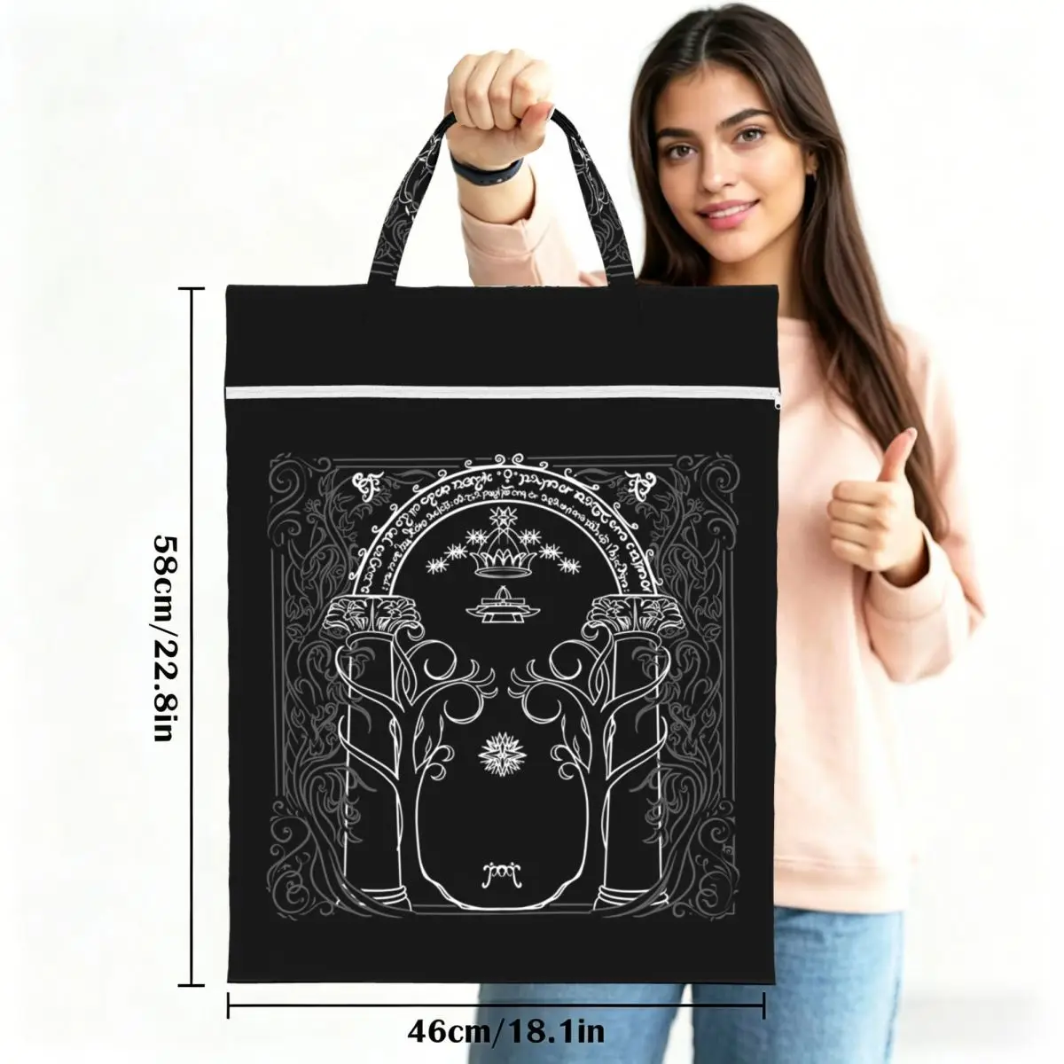 Mountain Door In The Style Of J.R.R.Tolkien Travel Laundry Bag Waterproof Reusable Dirty Clothes Pouch Camping Washing Basket