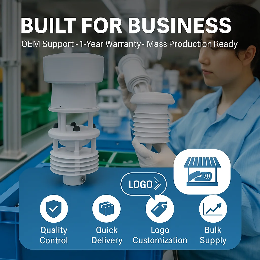 IoT Smart City Climate Monitoring Solar Radiation Temp Humidity Rain Gauge Wind Speed GPRS 4G LoRa Weather Station