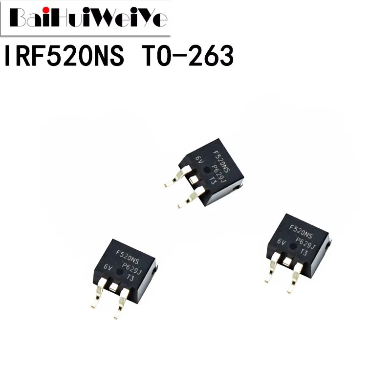 10PCS IRF520NSTRLPBF IRF520NS IRF520 F520NS TO-263 New IC Chipset MOSFET MOSFT Three-Terminal Voltage Regulator
