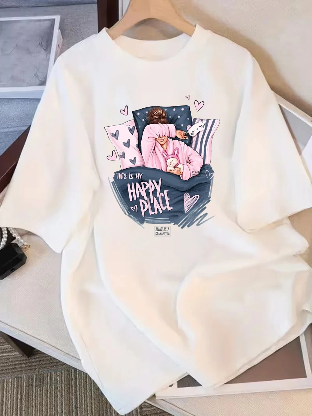 Funny Bedtime Signs Graphic Short-sleeved T-Shirt Tee Do Not Disturb Unless Coffee Will Also Take Cash Print for Women Girl Cute