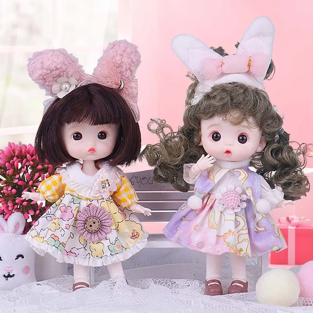 Joints Birthday Gift Curly Wig Princess Doll DIY Toy Doll Figure Action Toys Pocket Joint Doll 1/12 BJD Doll Mini BJD Dolls