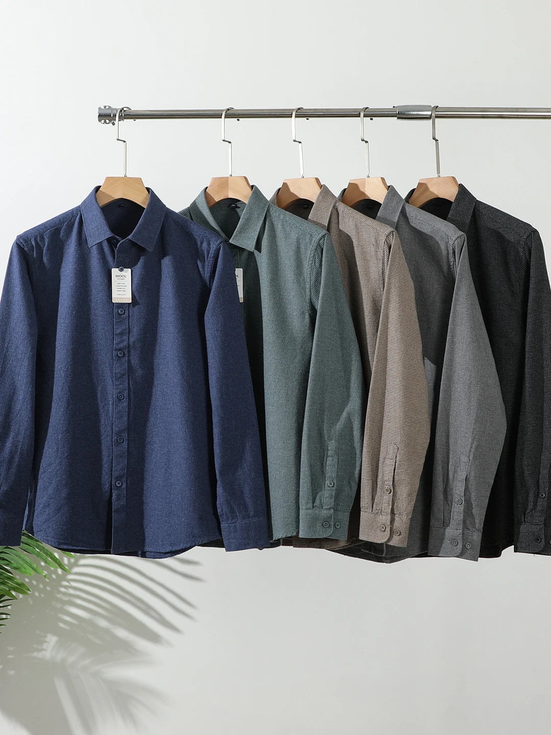 

Men's Winter Thiened Busin Casual Plaid Faion Long Sve irt Modal Wool Blend Commute Sle Stand Fit Faion Urban
