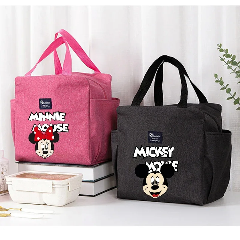 

Disney Mickey Insulated Bag Cartoon Mickey Mouse and Minnie Large Capacity Picnic Bag Portable Insulated Lunch Box Bags