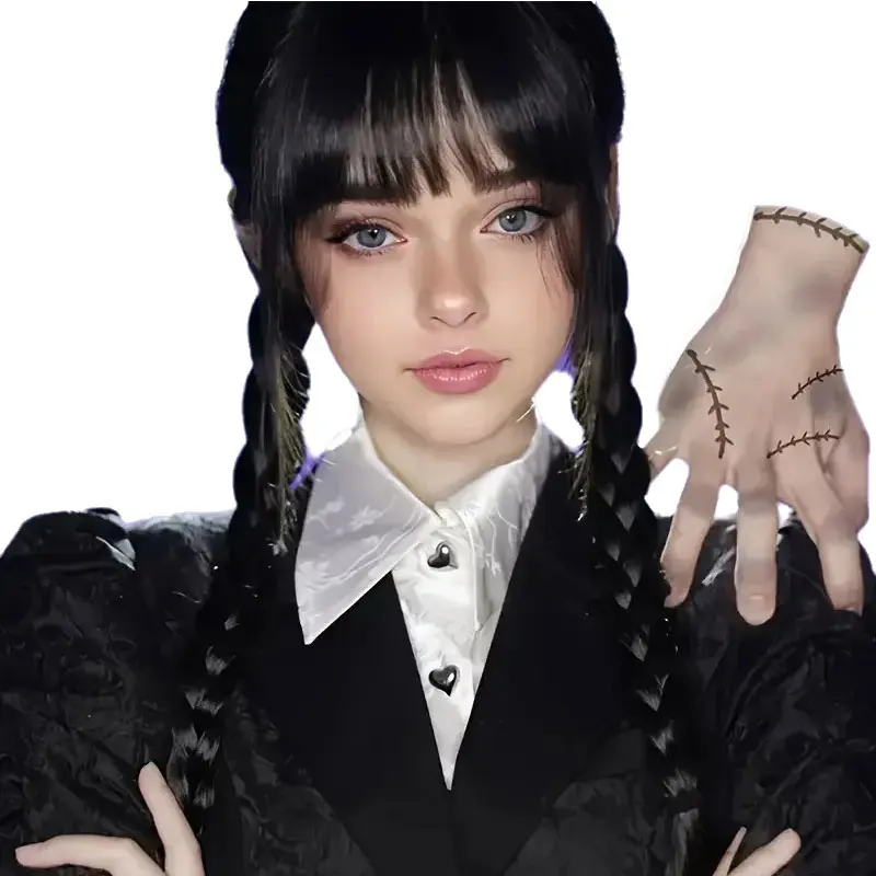 

Ци Банхай женские длинные волосы черный двойной хвост жареный тесто завитки коса потому что аниме головной убор парик из синтетического волокна