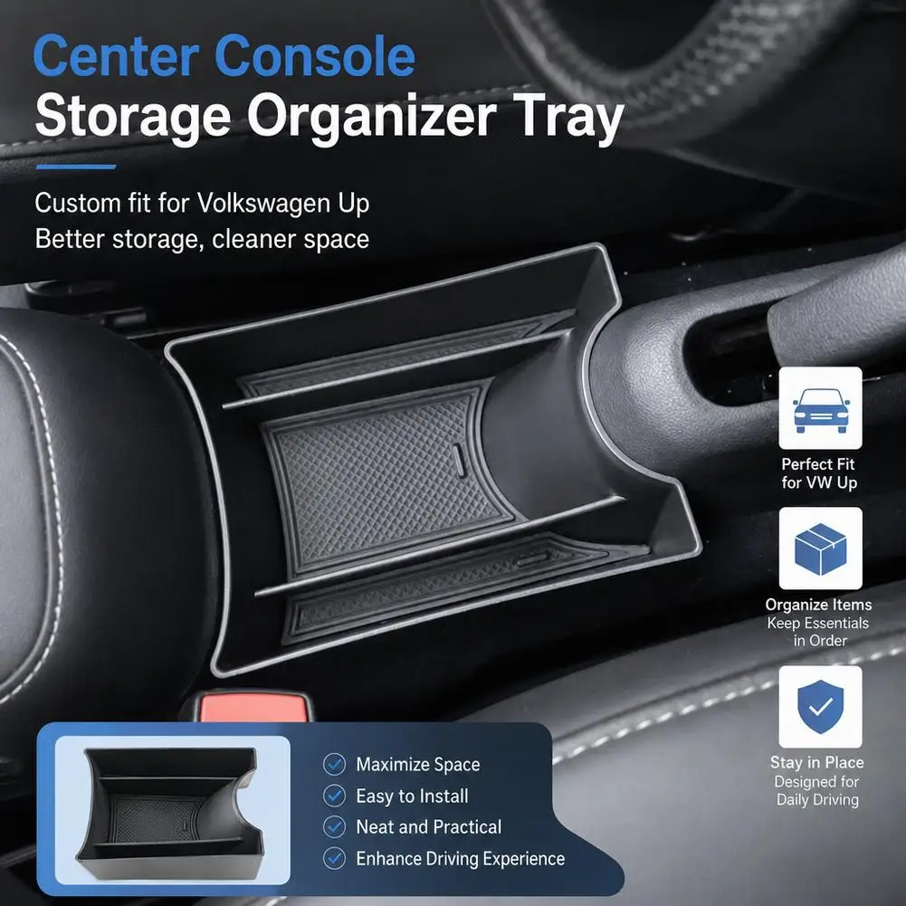 

Storage Box For Volkswagen VW Up Mii / Skoda Citigo 2013 - 2021 Center Console Armrest Storage Organizer Tray Car Interior Parts