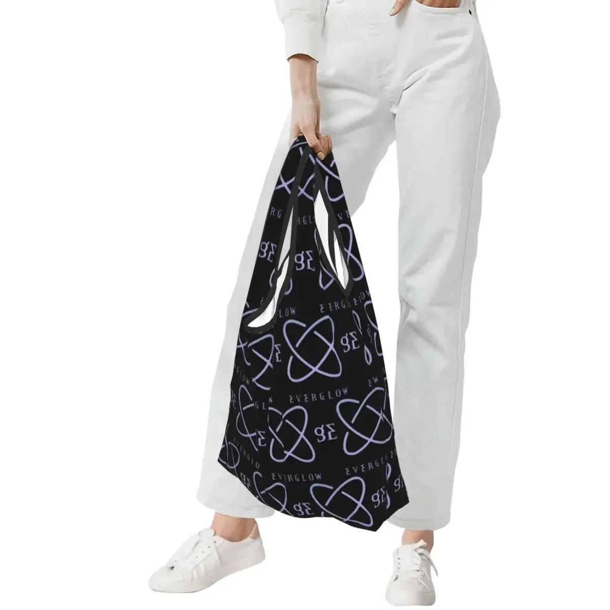 Everglow Logo Shopping Bag Portable Tote Bags Foldable Shoulder Shopper Bag Groceries Handbag