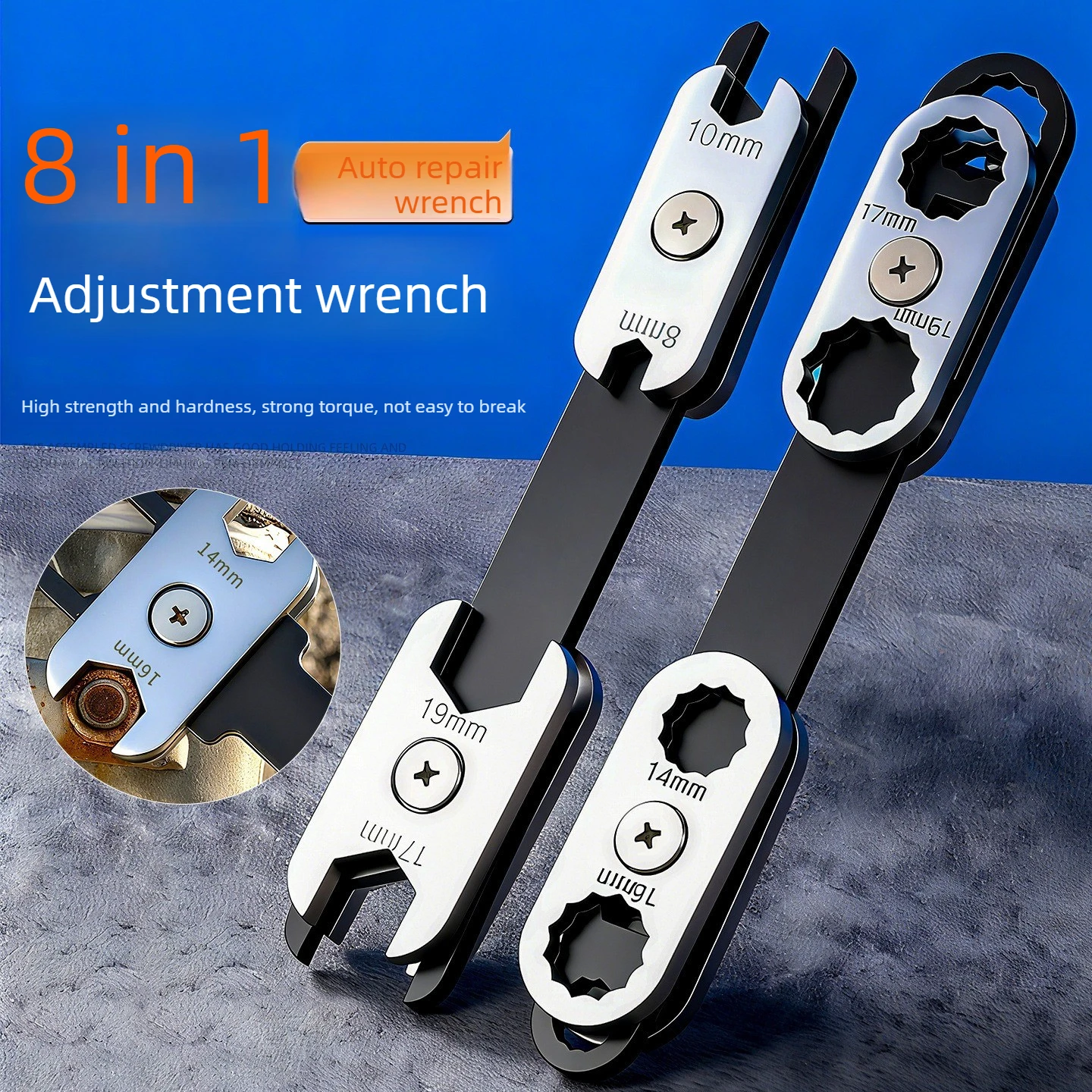 

Многофункциональный ключ 8-в-1 с вращением на 360 градусов, регулируемый, утолщенный, с двойным назначением, в форме цветка сливы