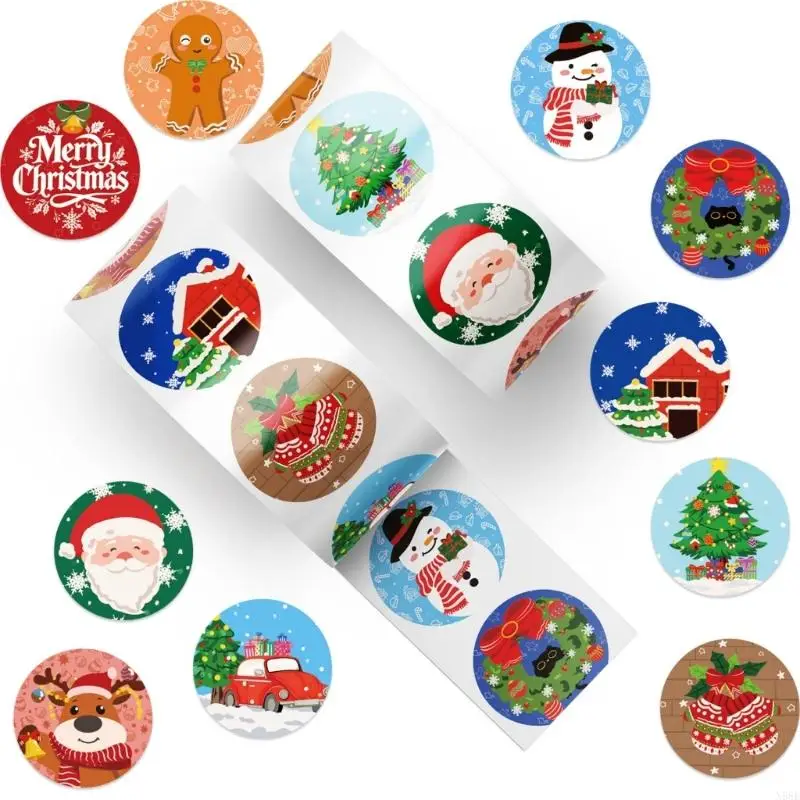 2025 New Festive Cartoon Christmas Stickers Waterproof PVC Tablets Decals Holiday Decorations Easy Apply Remove