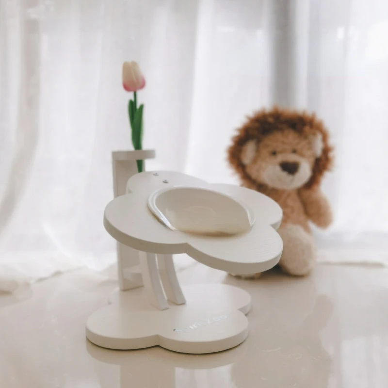 

Cat's Small Dining Table ~ Pure White Style Cat Dining Table Cat Bowl Super Cute Pink Ears