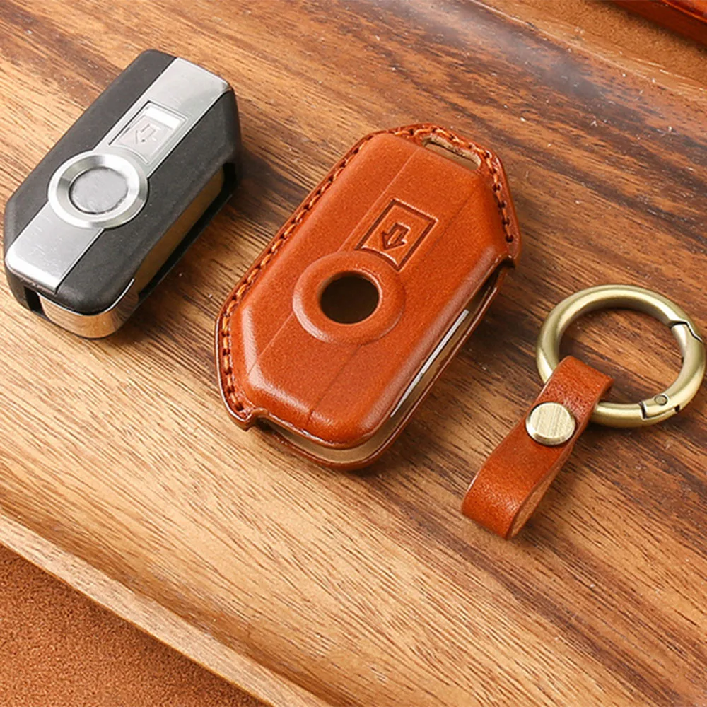 Fits for BMW K1600 GT GTL GA R1250GS ADV R1250 LC R1200 GS RT RS R 2016-2024 Motorcycle Smart Remote Key Leather Case Cover
