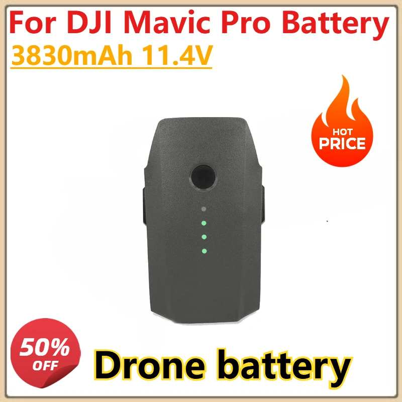 แบตเตอรี่ 3830mAh 11.4V สำหรับโดรน DJI Mavic Pro แบตเตอรี่อัจฉริยะสำหรับการบินที่มีความทนทานยาวนาน อุปกรณ์เสริมโดรน แบตเตอรี่ลิเธียมใหม่