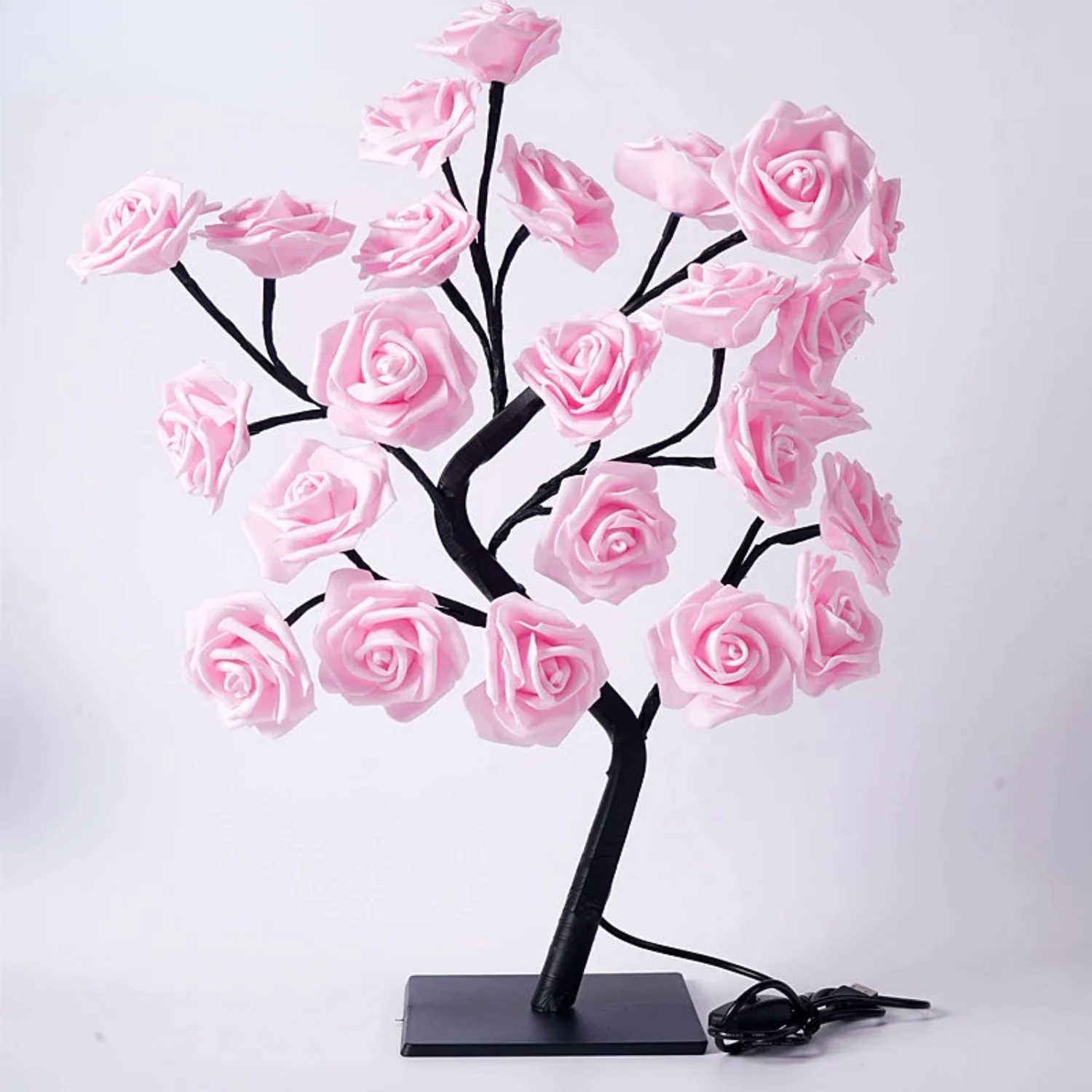 LED Rose Flower Tree Lights USB Tafellamp Fairy Leaf Nachtlampje Feest Kerst Bruiloft Slaapkamer Decoratie Cadeau