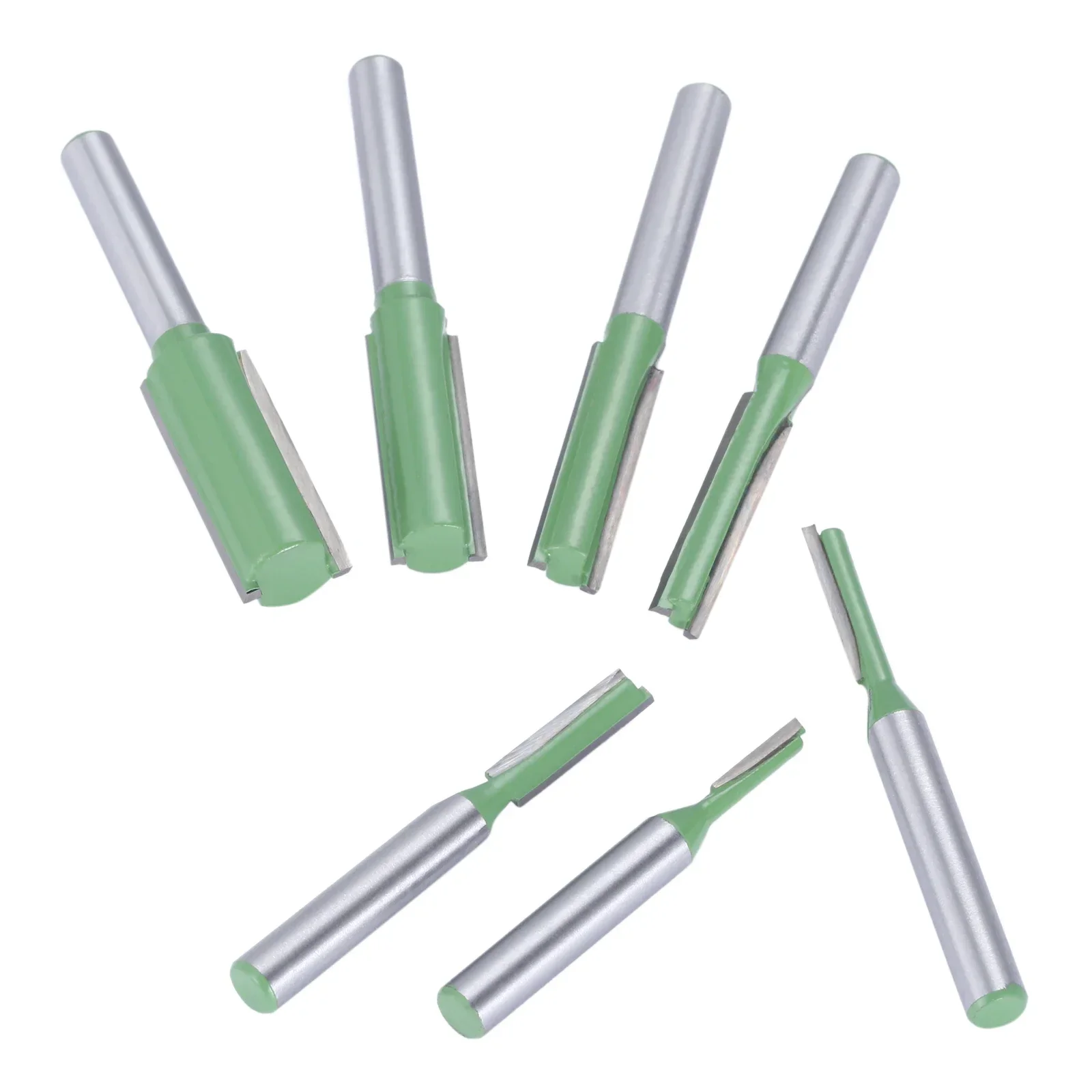 1Pc 1/4" (6.35mm) Shank Single Flute Straight Bit Wood Milling Cutter for Metal Router Bit Woodworking Tool, 7 Sizes