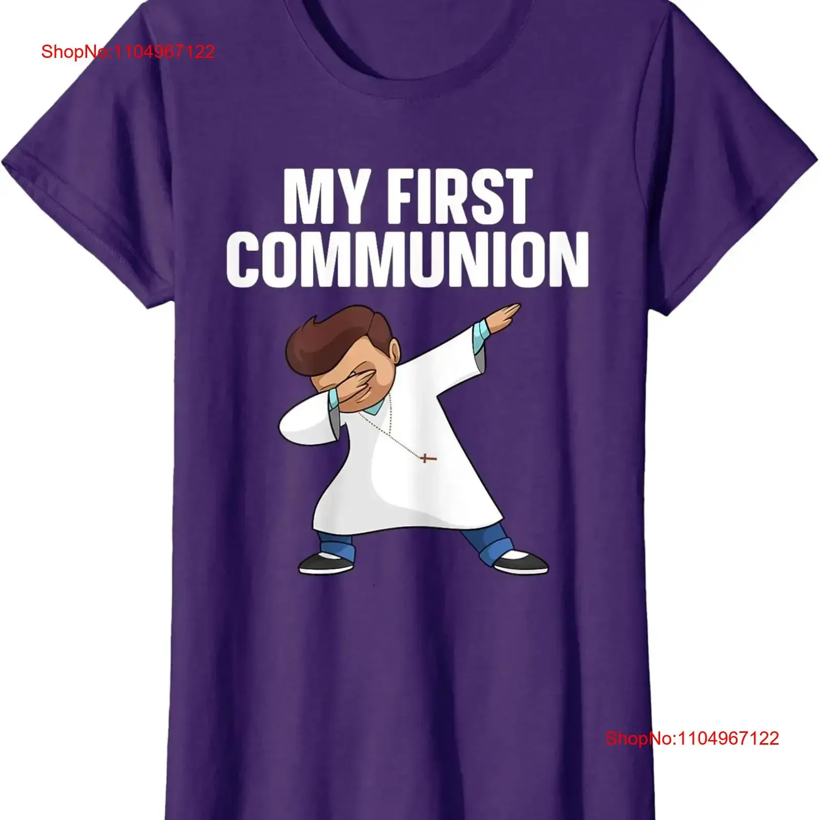 Primera Comunión Arte Divertido 1a Sagrada Camiseta de cuello redondo para mujer vintage Lavado Elegante Unisex Versátil Transpirable Ropa de diseñador