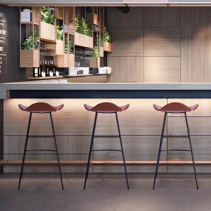 

Plastic Minimalist Bar Stools High Modern Restaurant Bedroom Bar Chairs Hairdressing Reception Desks Cadeira Home Furniture
