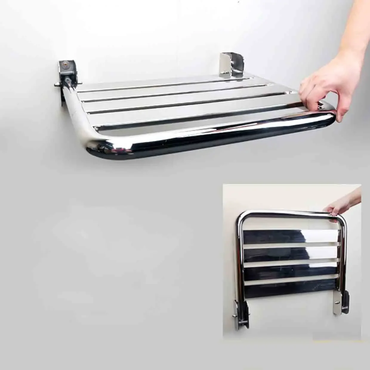 High-quality 304 Stainless Steel Shower Folding Seat Bath Shower Wall Chair Bathroom Stool Household Wall Mounted Bath Chair