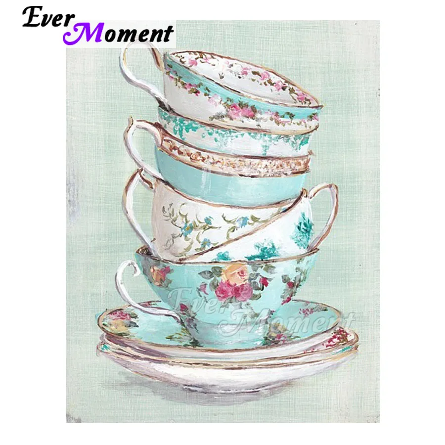

Алмазная картина Ever Moment, картина из мозаичных чашек со стразами, полная квадратная дрель, алмазная вышивка, украшение для дома ASF1504