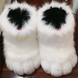 Fursuit Cosplay Paw Shoes Akcesoria Furry Cosplay Rubbit Cat Boots Cute Fluffy Animal Manga Party Cos Wearable Unisex Costume