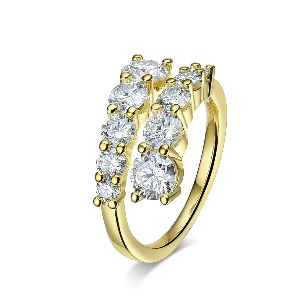 KNOBSPIN D VVS Moissanit-Ringe für Damen, funkelnder Diamant, Verlobungsring, Ehering mit GRA, 925er Sterlingsilber, plattiert, 18 Karat Ring