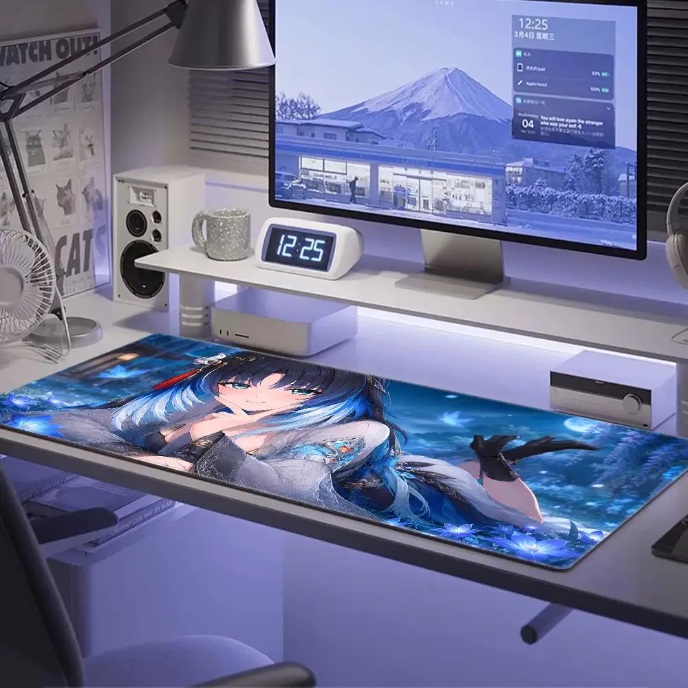 HD Gaming Wuthering Waves Yangyang Xuanling Mouse Pad HYBXAXC Cute Desk Pad Extended Keyboard Mat Large XXL Gamer Mousepad 90x40