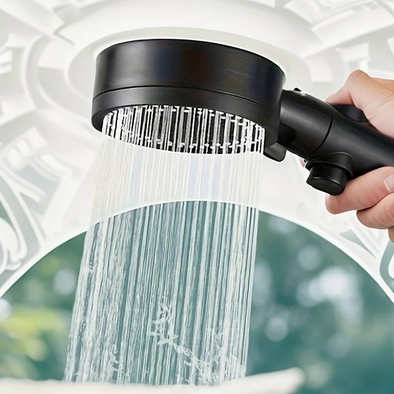 1 high-pressure multifunctional handheld nozzle 5 modes, 360 ° adjustable detachable hydraulic jet shower head and pause switch!