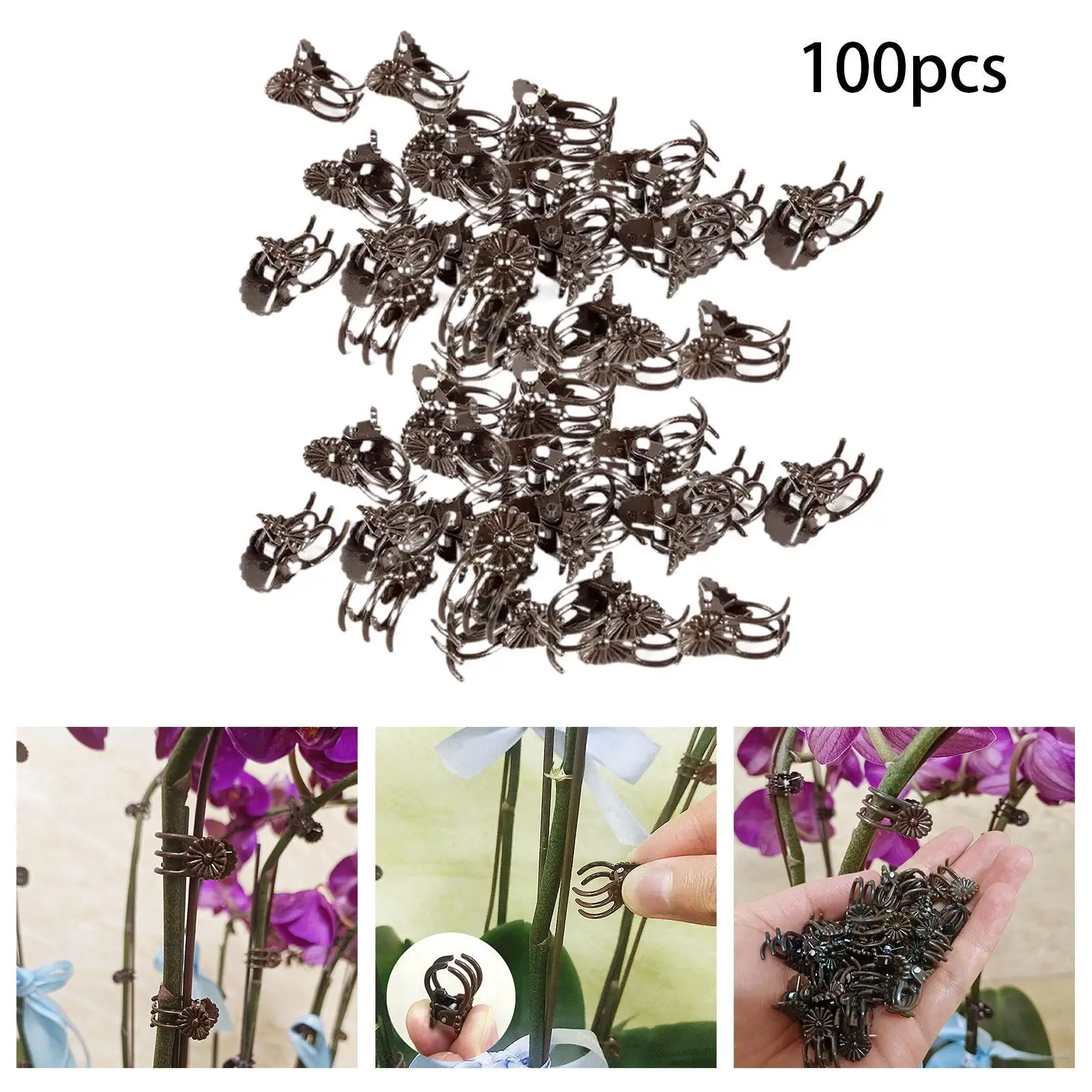 

100 Pieces Plant Clips Plants Stem Clamp Multipurpose Gardening Tool Plant Climbing Fixing Clip for Climbing Plants Outdoor