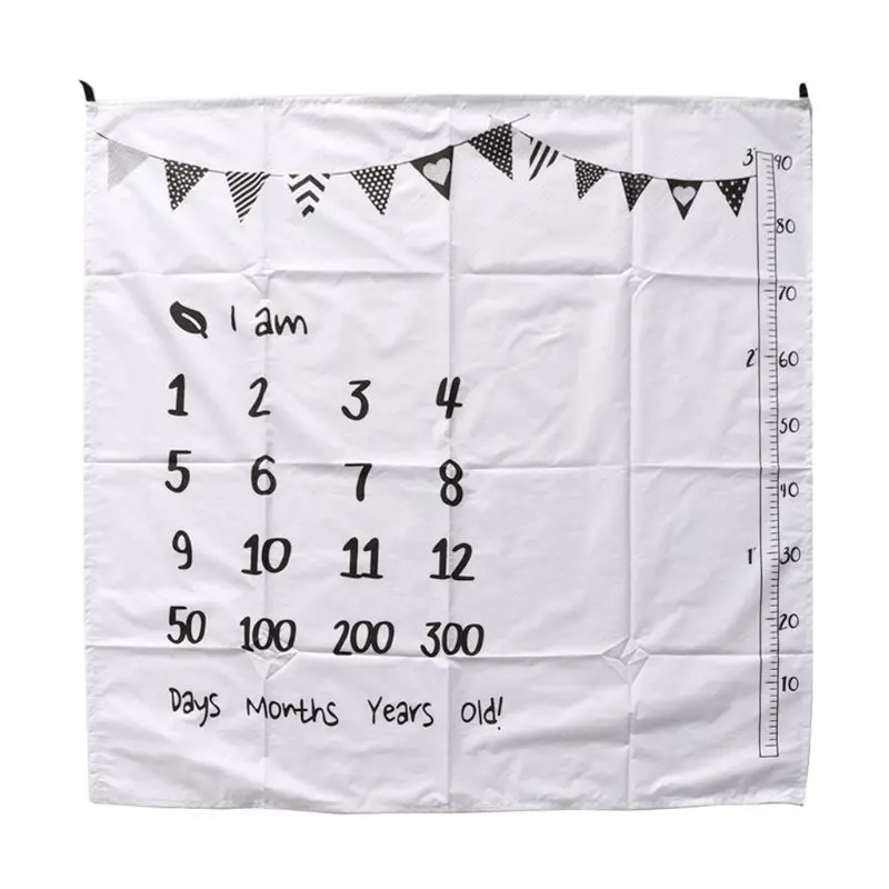 Baby Milestone Blankets Muslin Newborn Photography Background Props Infant Swaddle Wrap Bed Quilt Kids Bath Towel