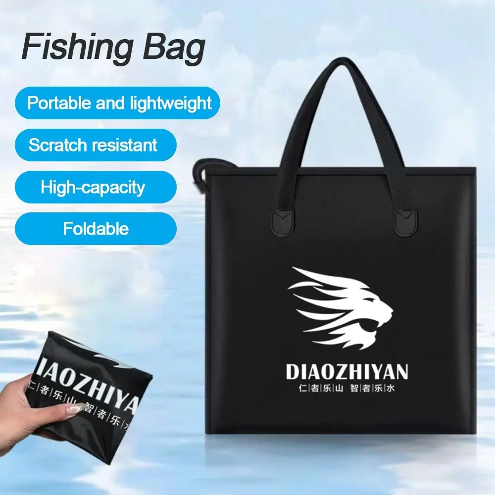 Portable Waterproof Fishing Bag Oxford Cloth Foldable Fishing Gear Pouch Large Capacity Fishing Tackle Bag