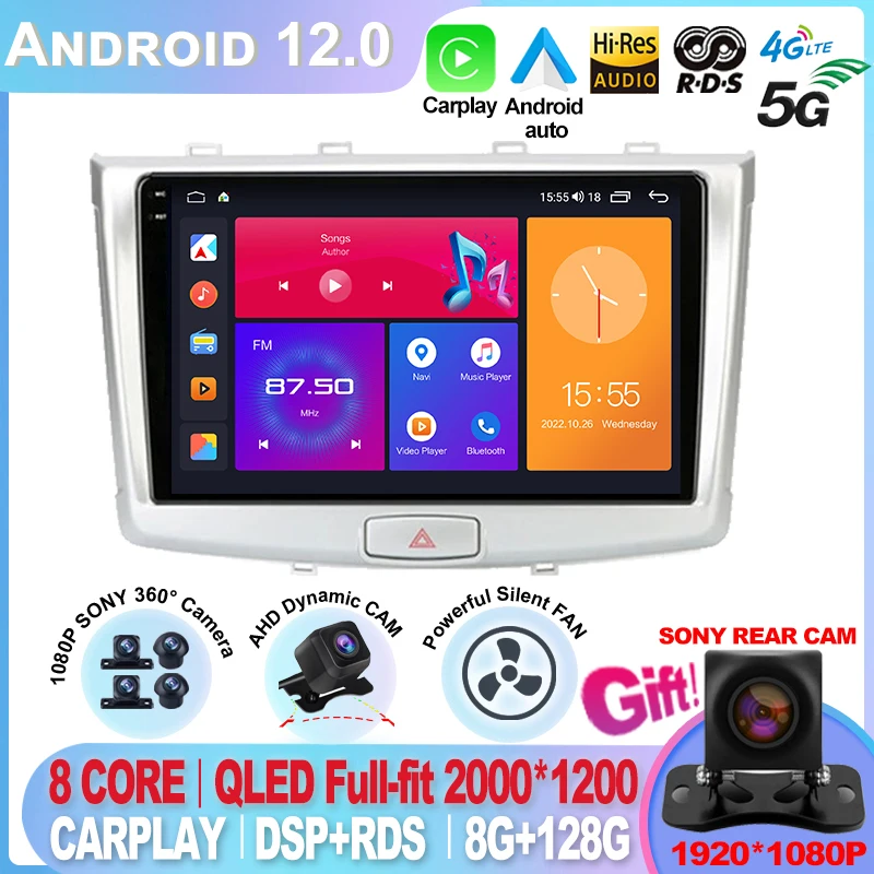 

Android 12 2 Din Car Radio For GREAT WALL Haval H6 2016-2018 Multimedia Video Player Navigation GPS Stereo RDS Carplay DSP WIFI