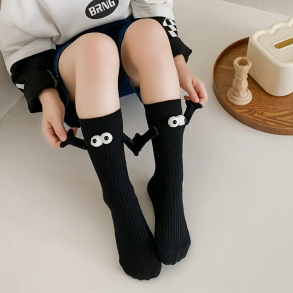 Children in hand socks kids baby doll socks knee high cotton web celebrity whimsy magnetic suction handle cute baby socks