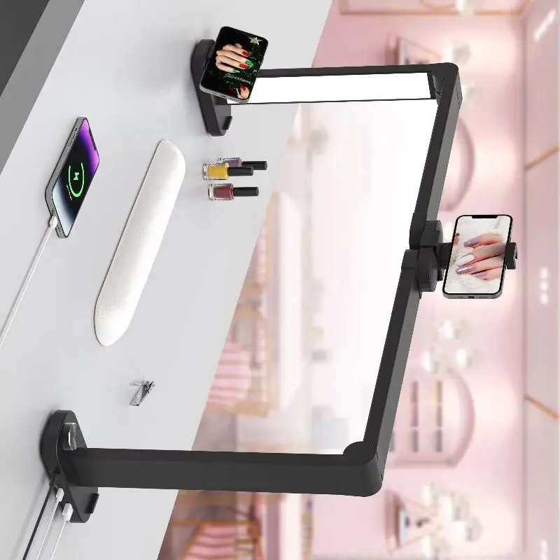 AAAAHalf Moon Lamp with Phone Charging Function Eyelash Beauty Salon Embroidery Rotary Switch Half Moon Nail Light