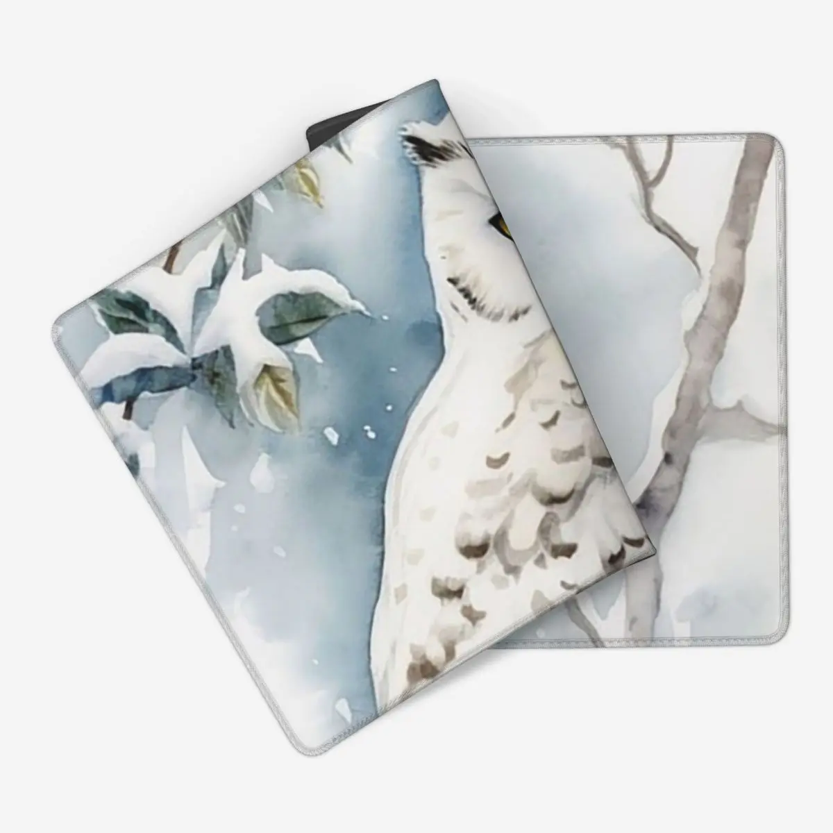 Large Mouse Pad White Owl On Snow Covered Branches Gamer Laptop Mats Keyboard Carpet Computer Gaming Office Accessories Desk Mat