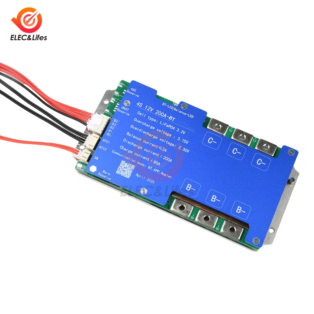 

Smart 4S 8S 100A 200A BMS Lifepo4 литий-ионная плата защиты батареи LTO Bluetooth поддерживает баланс связи 485/UART
