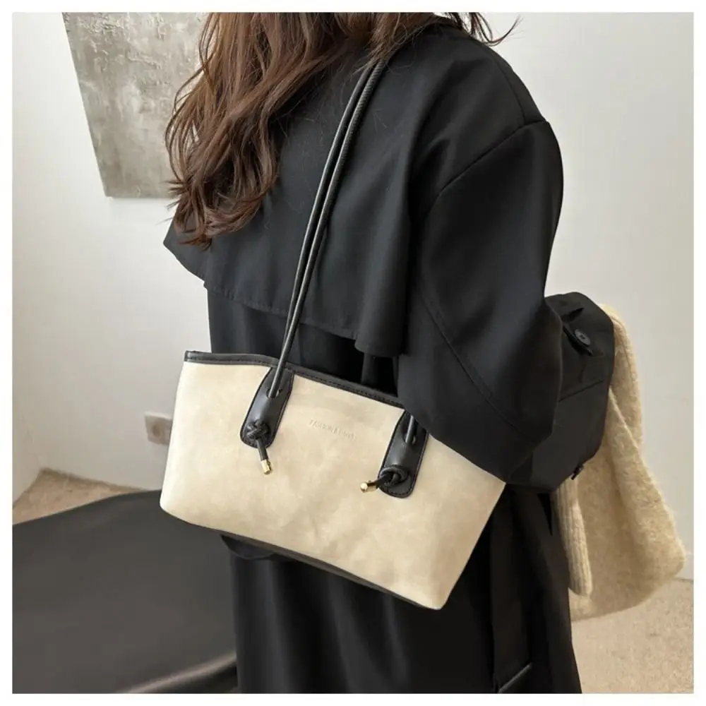 

Y2K Trend Large Capacity Work Shoulder Bag PU Leather Simple Lady Handbags Solid Color Commuting Bag Women Female