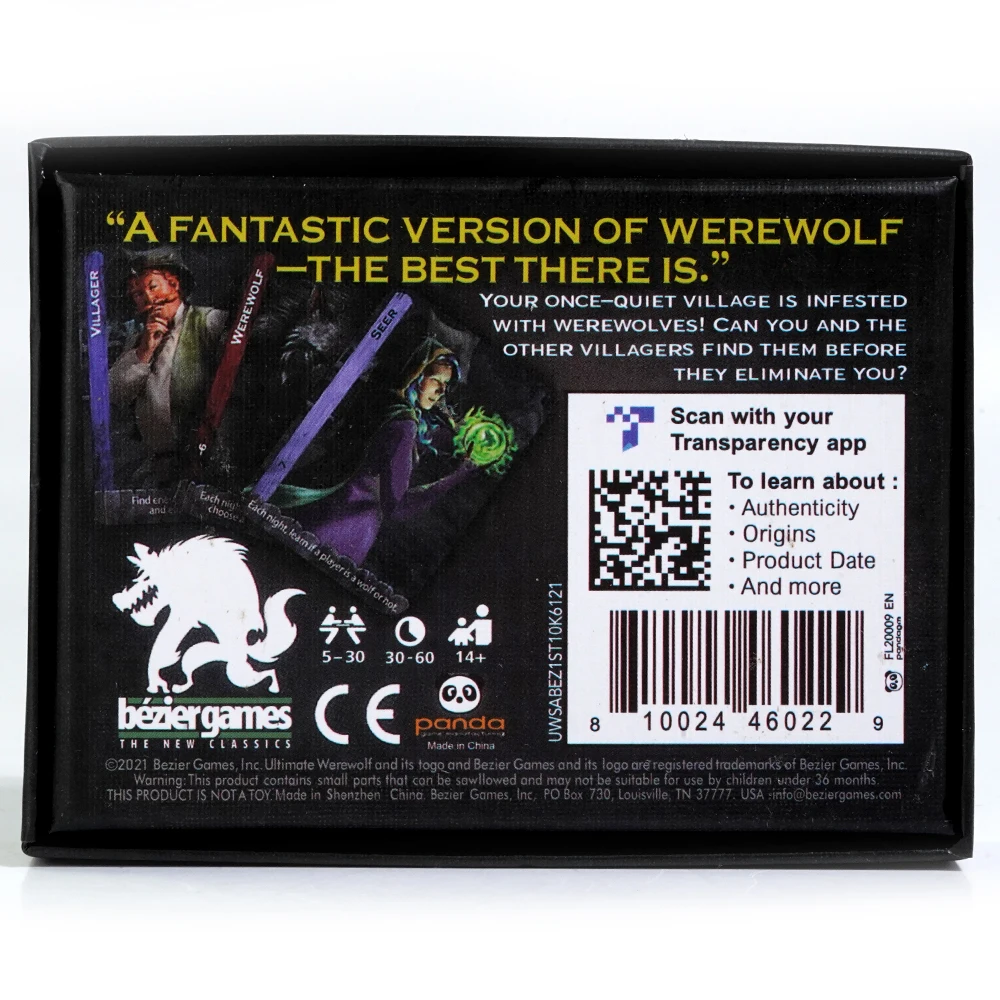 Ultimate Werewolf Revised Edition Card Game 14 Unique Roles On 34 Role Cards Keeps Games Fresh And Engaging Werewolf Party